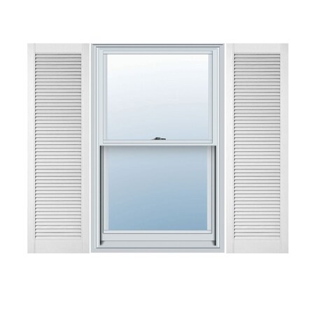 Ekena Millwork Lifetime Vinyl, Custom Straight Top All Louver, Open Louver Shutters, w/Shutter-Loks, LL6C12X06700BW LL6C12X06700BW